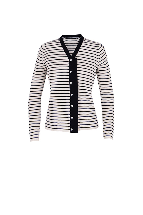 R, summer cardigan/navy stripe